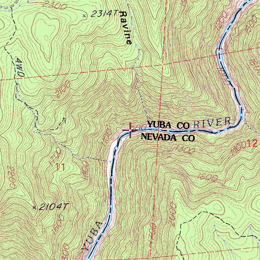 Topographic Map of Chute Ravine, CA