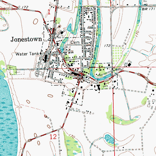 Topographic Map of Coahoma County Volunteer Fire Department in Jonestown, MS