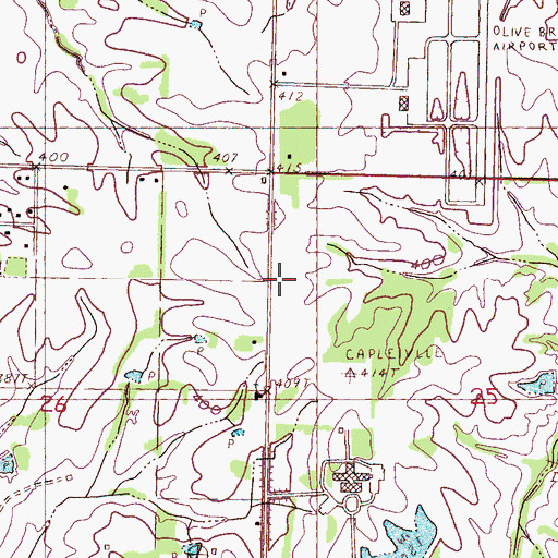 Topographic Map of Olive Branch Fire Department Station 3, MS