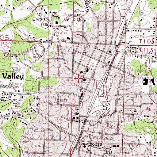 Topographic Map of Water Valley Fire Department, MS