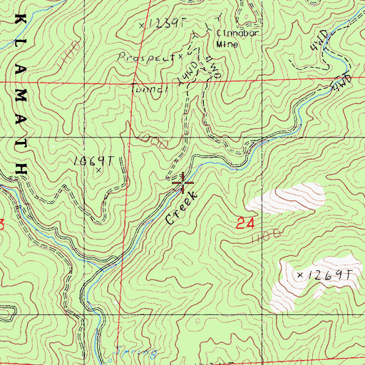 Topographic Map of Cinnabar Camp, CA
