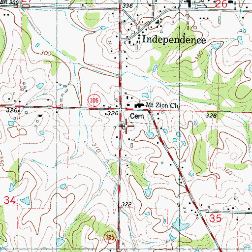 Topographic Map of ACI Fire Department, MS
