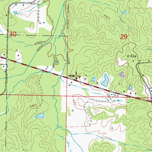 Topographic Map of Choctaw Fire Department Station 1 Headquarters, MS