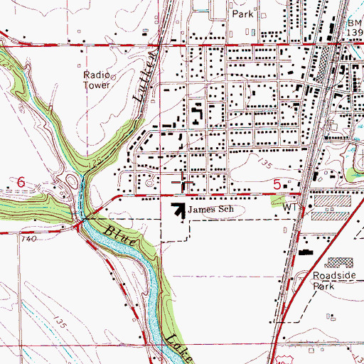 Topographic Map of Drew Volunteer Fire Department, MS