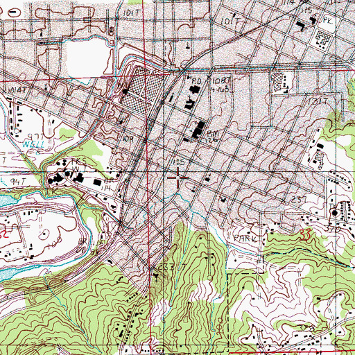 Topographic Map of Yazoo City Fire Department Station 1 Headquarters, MS