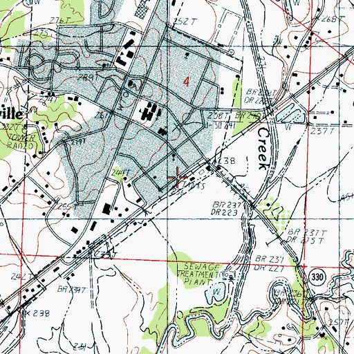 Topographic Map of Coffeeville Volunteer Fire Department, MS