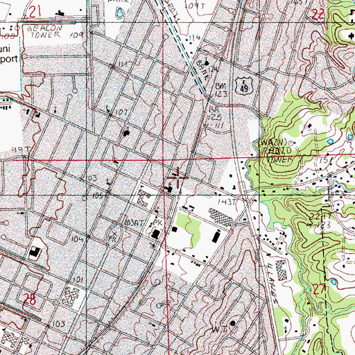 Topographic Map of Yazoo City Fire Department Station 3, MS
