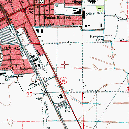 Topographic Map of Clarksdale Fire Department Station 3, MS