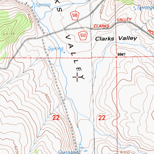 Topographic Map of Clarks Valley, CA
