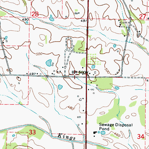 Topographic Map of Booneville Fire Department Station 3, MS