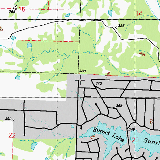 Topographic Map of Bridgetown Fire Department, MS