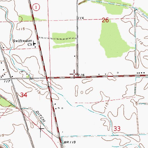 Topographic Map of Riverside Fire Department, MS