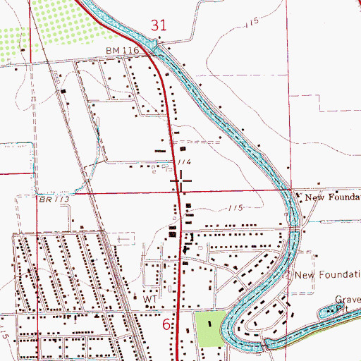 Topographic Map of Hollandale Volunteer Fire Department, MS