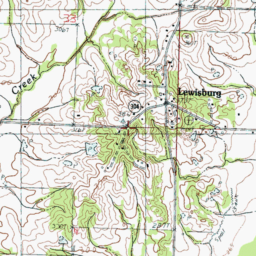 Topographic Map of Lewisburg Volunteer Fire Department - De Soto County Fire Station 2, MS