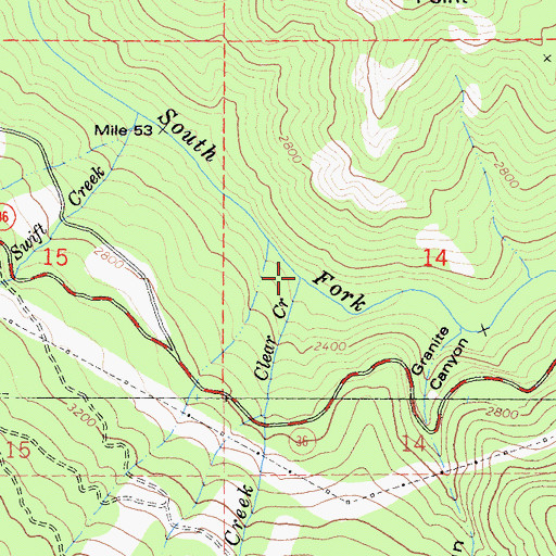 Topographic Map of Clear Creek, CA