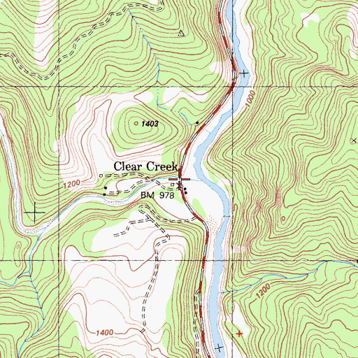 Topographic Map of Clear Creek, CA