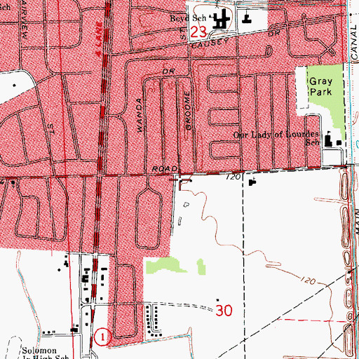 Topographic Map of Greenville Fire Department Station 7, MS