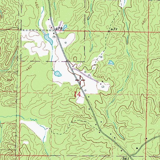Topographic Map of Choctaw Fire Department Station 2, MS