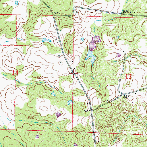 Topographic Map of East Neshoba Volunteer Fire Department Station 4, MS