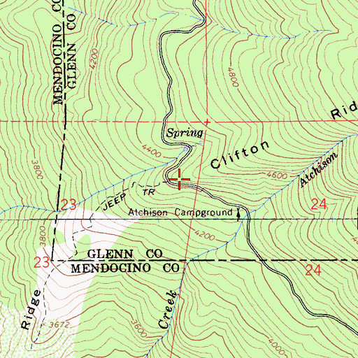 Topographic Map of Clifton Ridge, CA