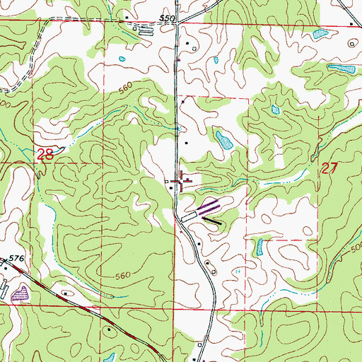Topographic Map of Linwood Volunteer Fire Department Station 3, MS