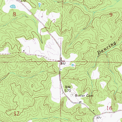 Topographic Map of Southwest Fire Department, MS
