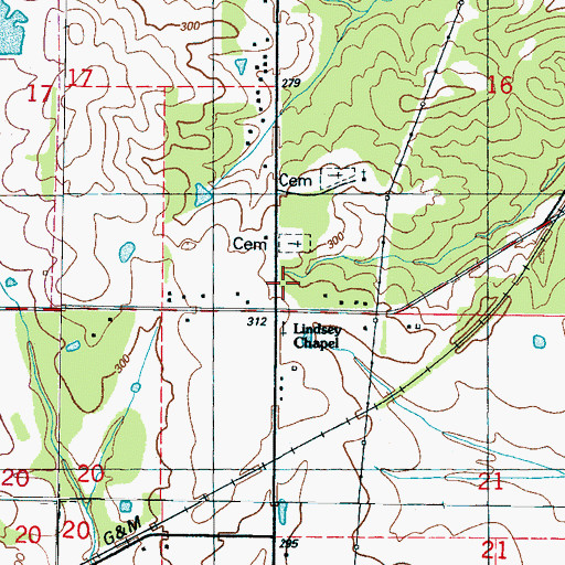 Topographic Map of East Oktibbeha Volunteer Fire Department Osborne Station, MS