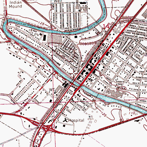Topographic Map of Leland Volunteer Fire Department Station 2, MS