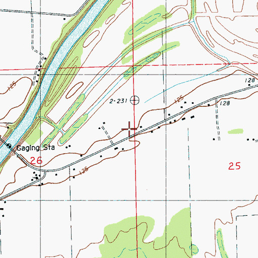 Topographic Map of Phillipston Volunteer Fire Department, MS