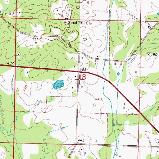 Topographic Map of Arlington Volunteer Fire Department Station 1 Headquarters, MS