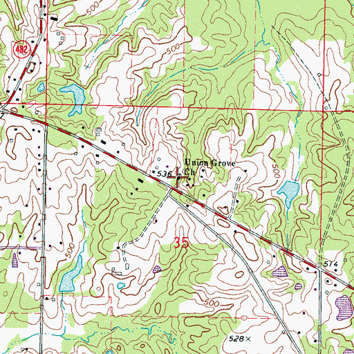 Topographic Map of East Neshoba Volunteer Fire Department Station 2, MS