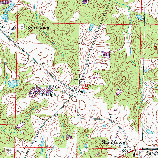 Topographic Map of North Bend Volunteer Fire Department Station 2, MS