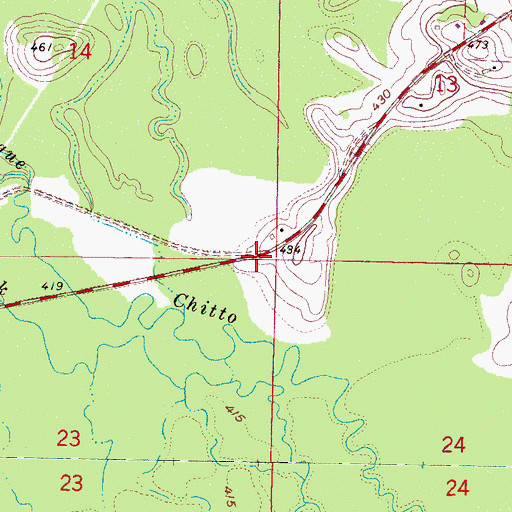Topographic Map of North Bend Volunteer Fire Department Station 3, MS