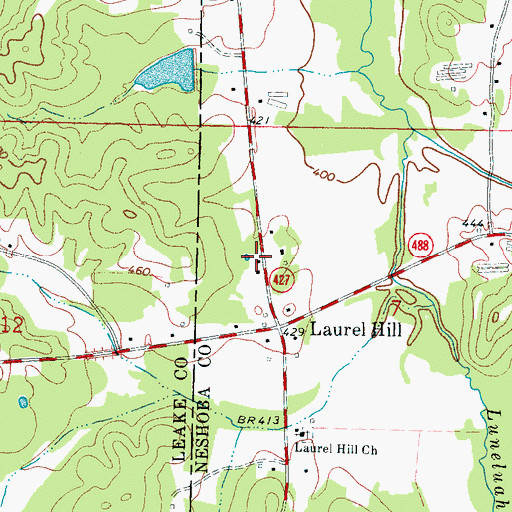 Topographic Map of Hope Volunteer Fire Department Station 2, MS