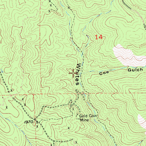 Topographic Map of Coe Gulch, CA