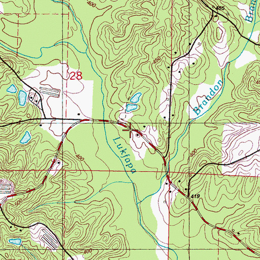Topographic Map of Arlington Volunteer Fire Department Station 2, MS