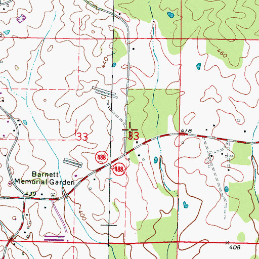Topographic Map of Madden Volunteer Fire Department, MS