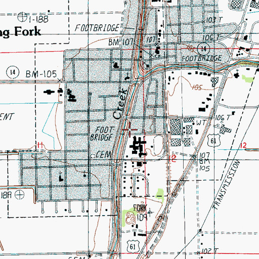 Topographic Map of Rolling Fork Fire Department, MS