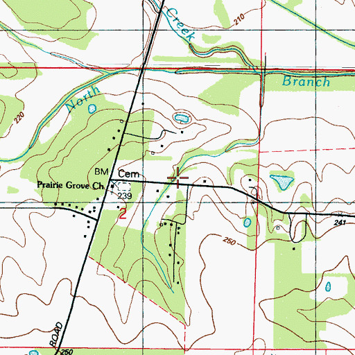 Topographic Map of Lowndes County District 4 Volunteer Fire and Rescue Department Hill City Station, MS