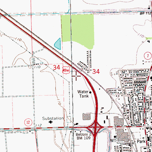Topographic Map of Humphreys County Fire and Rescue, MS