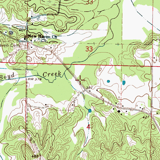 Topographic Map of Simpson Volunteer Fire Department, MS