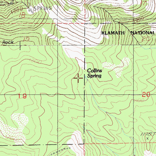 Topographic Map of Collins Spring, CA