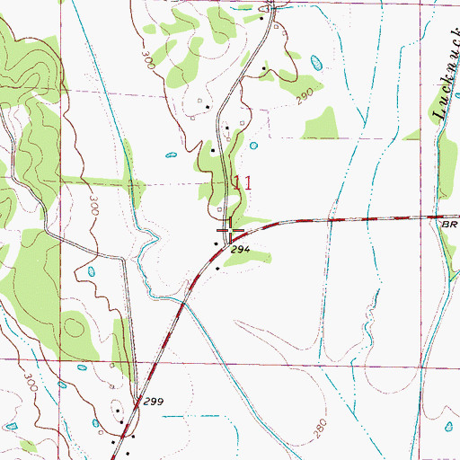 Topographic Map of Northeast Fire Department, MS
