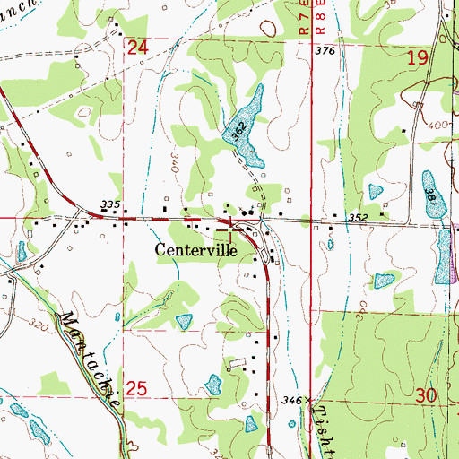 Topographic Map of Greater Mantachie Fire and Rescue Substation, MS