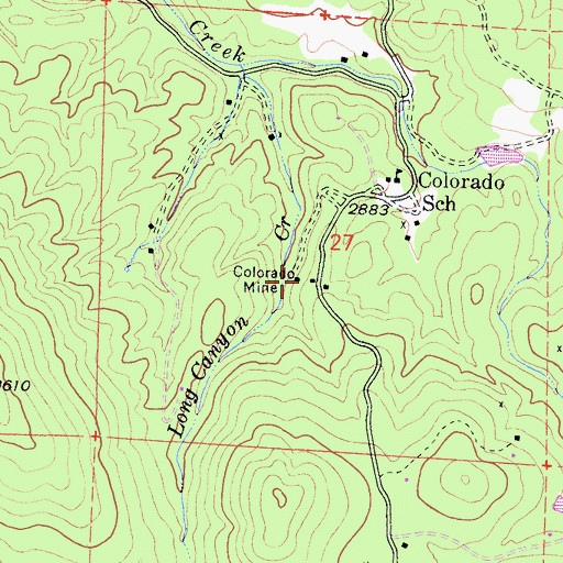 Topographic Map of Colorado Mine, CA