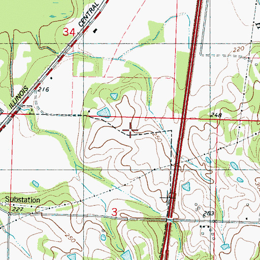 Topographic Map of Batesville Fire Department Station 3, MS
