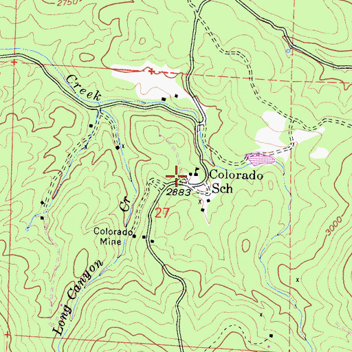 Topographic Map of Colorado School, CA