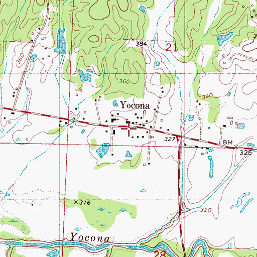 Topographic Map of Lafayette County Volunteer Fire Department Station 5, MS