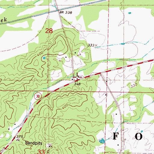 Topographic Map of Lafayette County Volunteer Fire Department Station 12, MS