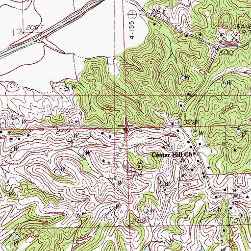 Topographic Map of District One Volunteer Fire Department Station 2, MS